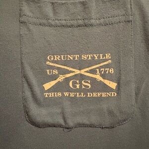 Grunt Style Charcoal Tee with Mustard Emblem